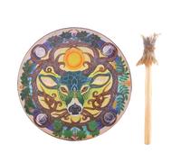Drum di sciamano spirituale - Drum di Design Design da 9 pollici per meditazione e guarigione | Percussione portatile per musica sciamana siberiana, riflessione cerimoniale, radura energetica, viaggio