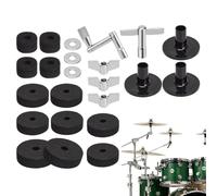 Drum Felt Pads, Musical Instrument Accessories Felt Washer Set, Improve Sound Quality, Reduce Noise, Drum Stand Pad For Stage Performances, Black, Gray 1.5x1.02 Inches
