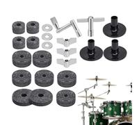 Drum Felt Pads, Musical Instrument Accessories Felt Washer Set, Improve Sound Quality, Reduce Noise, Drum Stand Pad For Stage Performances, Black, Gray 1.5x1.02 Inches