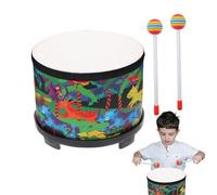 Drum for Toddler, 8-Inch Wooden Percussion Instrument, 7.87x7.87 inches, Music Floor Drum, Handcrafted Sound Toy, Includes 2 Mallets for Christmas, Gift for Babies, Kids