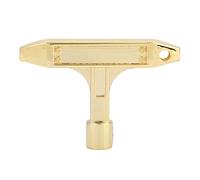 Drum Key Wrench | T - Shape Metal Drum Tuning Key for Quick Head Changes | Essential Drum Kit Tool/Percussion Accessory | 5.4mm Square Hole, Sturdy Construction (Gold)