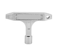 Drum Key Wrench | T - Shape Metal Drum Tuning Key for Quick Head Changes | Essential Drum Kit Tool/Percussion Accessory | 5.4mm Square Hole, Sturdy Construction (Silver)