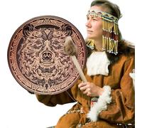 Drum mano Sciamano - Cornice spirituale 10 pollici, percussioni del modello 'orso sacro | Rituale sciamanico con per la cerimonia, meditazione, preghiera, guarigione, relax, bagno