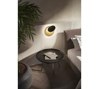Drum plafoniera small 22w LED luce calda oro nero rotonda rotabile e inclinabile