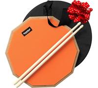 Drum Practice Pad - Dual Surface 30,5 cm Silent Practice Drum Pad Set con bacchette e custodia - perfetto per rullanti e sessioni di batteria silenziose