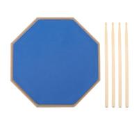 DRUM PRACTICE PAD SILENT RUBBER 8 POLLICI CON 2 PAIA DI BACCHETTE ADATTE PER USO CASA ED ESTERNO (Blu)