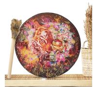 Drum sciamanico fatto a mano - tamburo di viaggio rituale, tamburo a mano sciamanico con batterista | Autentico strumento musicale spirituale, tamburo di guarigione spirituale, tamburo Amerindie