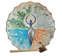 Drum sciamanico Siberiano - Dea Drum sciamanico, Bassino fatto a mano Drum Shamanic - cortile, prato, patio, balcone, batteria sciamanica spirituale madre madre suone natura mistica decorazione musica