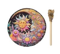 Drum sciamanico - strumento sonoro sciamanico vintage con grande materiale musicale spirituale per i fan tamburo sciamanico fatto a mano | Tamburo sciamanico in pelle PU