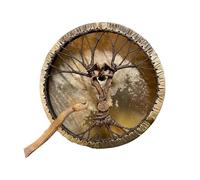 Drum shaman-albero-of-life | Simbolo della musica spirituale del tamburo siberiano Tamburo sciamanico tradizionale con bacchetta Ornamento per rituali, meditazione, guarigione e pratiche spirituali