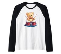 Drum Solo Time con questo fantastico orsacchiotto a dondolo Maglia con Maniche Raglan
