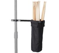 Drum Stick Bag, Drumstick Holder Case, Grande Capacity Storage Pocket, Clamp-On Lockable Strap, Durevole Weather-Resistant Material, 1-Pack Black, For Percussion Marching Airplan