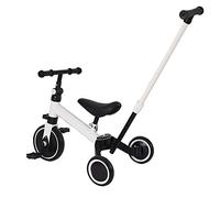 Drumm 3 in 1 triciclo bicicletta per bambini,Draisienne Bicicletta da equitazione Triciclo bambino evolutivo 1-4 anni,Manubrio regolabile,Sella regolabile,Girello,Regalo (Bianco(4 en 1）)