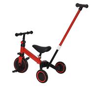 Drumm 3 in 1 triciclo bicicletta per bambini,Draisienne Bicicletta da equitazione Triciclo bambino evolutivo 1-4 anni,Manubrio regolabile,Sella regolabile,Girello,Regalo (Rosso(4 en 1）)