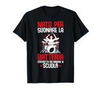Drummer Batterie Batteria Batterista Bambino Ragazzi Maglietta
