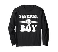 Drummer Boy Funny Drummer per Ragazzi e Uomini Maglia a Manica