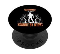 Drummer by Day Zombie by Night Divertente Halloween Drums Player PopSockets PopGrip Adesivo