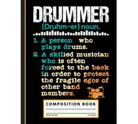 Drummer Definition Funny Percussionist Drums Musician Composition Book