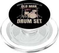 Drummer Divertente Uomini Vecchio Uomo Pensionato Batteria PopSockets PopGrip per MagSafe