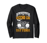Drummer Mai Sottovalutare Un Vecchio Che Suona La Batteria Maglia a Manica