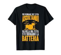 Drummer Nella Mia Testa Sto Suonando La Batteria Batterista Maglietta