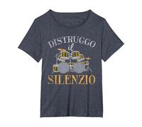 Drummer Regalo Musica Distruggo Il Silenzio Drums Batteria Maglietta, Donna Plus-Size, Pervinca, 6X