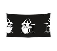 Drummer stampa decorazioni banner Halloween, cartello da appendere per interni esterni, forniture per feste con occhielli in metallo