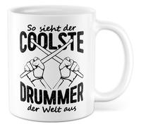 Drummer Tazza con scritta - Regalo So sieht der coolste Drummer der Welt aus - Tazza da caffè in ceramica da 330 ml - Percussione Band tazza da caffè idea regalo