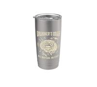 Drummer's Brain All Rhythm No Stop Music Design Bicchiere termico in acciaio inox doppia parete