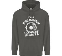 Drumming Im A Batterista Please Shout Divertente Bambini Felpa con Cappuccio