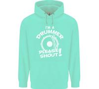 Drumming Im A Batterista Please Shout Divertente Bambini Felpa con Cappuccio