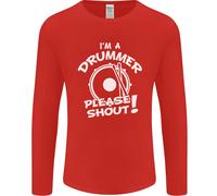 Drumming Im A Batterista Please Shout Divertente Uomo Maniche