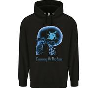 Drumming On The Brain Drummer Drum Funny Uomo Felpa