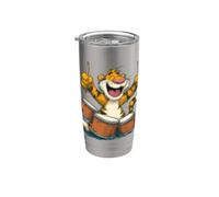 Drumming Tiger Look per gli amanti degli strumenti e della batteria Bicchiere termico in acciaio inox doppia parete