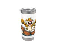 Drumming Tiger Look per gli amanti degli strumenti e della batteria Bicchiere termico in acciaio inox doppia parete
