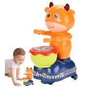 Drumming Toy, Animated Cow Toy, Interactive Music Plaything, Learn to Crawl Playset with Sound and Light, Holiday. Birthday Present for , Children, 2.95x4.72x6.89 Inches