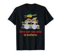 Drumset Regalo Per Batterista Nato Per Suonare La Batteria Maglietta