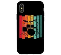 Drumset Vintage Drumset Drummer Custodia per iPhone X/XS