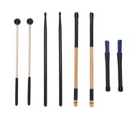 Drumstick in Legno di Acero, Pennelli Impostati per Musica Jazz, folk. Set Combinato Leggero e Martello di Tamburo con Manico in Gomma, Adatto a Band Rock e Batteristi Giovanili