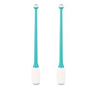 DRUNA Clavette ad Incastro per la Ginnastica Ritmica Indigo 36 cm. (Turchese-Bianco)