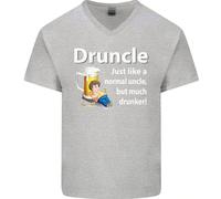 Druncle Come Un Normale Zio Giornata Divertente Maglietta In Cotone A V Per Uomo