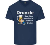 Druncle Come Un Normale Zio Giornata Divertente Maglietta In Cotone A V Per Uomo