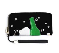 Drunk Beer Glass and Bottle Funny Long Handheld Wallet Clutch con cinturino da polso sottile porta carte da polso borse per uomini donne, Stile:, 20.0*10.5cm, MHXYZHW