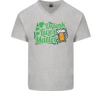 Drunk Lives Matter Maglietta In Cotone A V Per Uomo Di San Patrizio