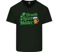 Drunk Lives Matter Maglietta In Cotone A V Per Uomo Di San Patrizio