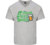 Drunk Lives Matter Maglietta In Cotone A V Per Uomo Di San Patrizio