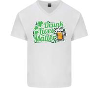 Drunk Lives Matter Maglietta In Cotone A V Per Uomo Di San Patrizio