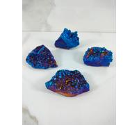 Drusa aqua aura COBALTO minerale quarzo blu energia celeste settimo chakra anima