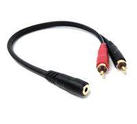 DRUT Cavo adattatore sdoppiatore audio da 3,5 mm a 2 connettori RCA Phono per dispositivi AUX, altoparlanti, amplificatori, cuffie, sistemi HiFi (0,3 m)