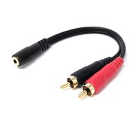 DRUT Cavo adattatore sdoppiatore audio da jack stereo da 3,5 mm a 2 RCA Phono per dispositivi AUX, altoparlanti, amplificatori, cuffie, sistemi HiFi (0,2 m)
